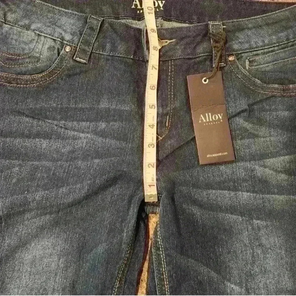 Women's Alloy Apparel Avery Low Rise Boot Cut Tall Five Pocket Style Blue Jeans - Picture 7 of 11